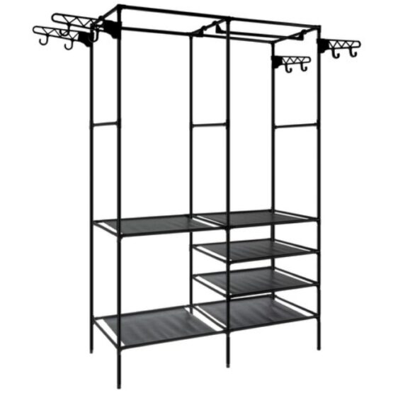 Cuier haine, mobil, 173 x 36 x 108 cm, Negru Cuier haine, mobil, 173 x 36 x 108 cm, Negru