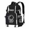 Rucsac imprimeu astronaut, 44 x 30 x 14 cm, Negru