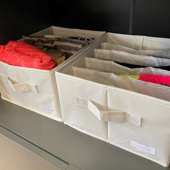 Set 2 cutii organizatoare haine, 33 x 17 x 27 cm, Gri Set 2 cutii organizatoare haine, 33 x 17 x 27 cm, Gri