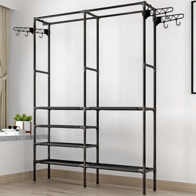 Cuier haine, mobil, 173 x 36 x 108 cm, Negru