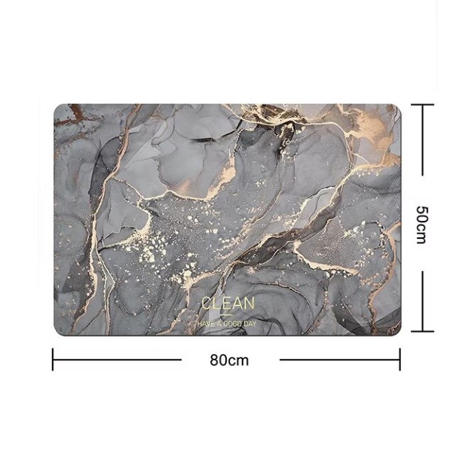 Covoras de baie, design elegant, 80 x 50 cm, Gri