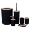 Set 6 accesorii pentru baie, Negru