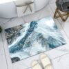 Covoras de baie, design elegant, 80 x 50 cm, Albastru Covoras de baie, design elegant, 80 x 50 cm, Albastru