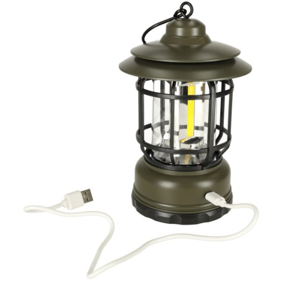 Lampa portabila pentru camping cu USB, Verde