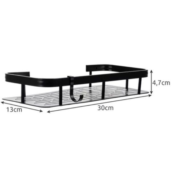 Set 2 rafturi pentru baie, 30 x 13 x 4.7 cm, Negru Set 2 rafturi pentru baie, 30 x 13 x 4.7 cm, Negru