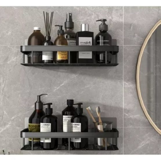 Set 2 rafturi pentru baie, 30 x 13 x 4.7 cm, Negru Set 2 rafturi pentru baie, 30 x 13 x 4.7 cm, Negru