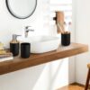 Set 6 accesorii pentru baie, Negru