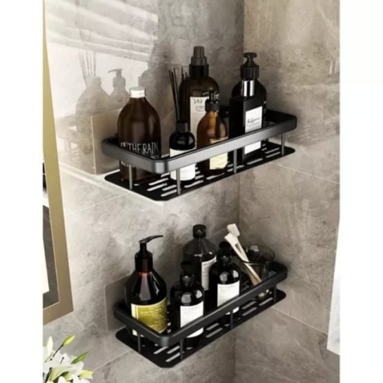 Set 2 rafturi pentru baie, 30 x 13 x 4.7 cm, Negru Set 2 rafturi pentru baie, 30 x 13 x 4.7 cm, Negru