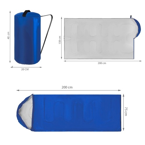 Sac de dormit 2 in 1, 200 x 75 cm, Albastru