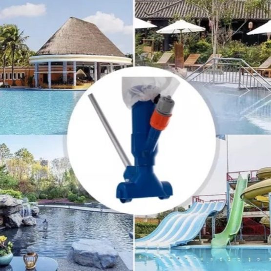 Kit curatare piscina cu aspirator, Albastru / Alb Kit curatare piscina cu aspirator, Albastru / Alb