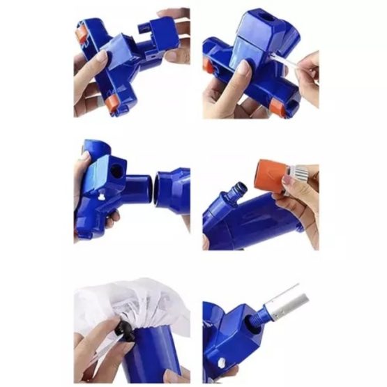 Kit curatare piscina cu aspirator, Albastru / Alb Kit curatare piscina cu aspirator, Albastru / Alb