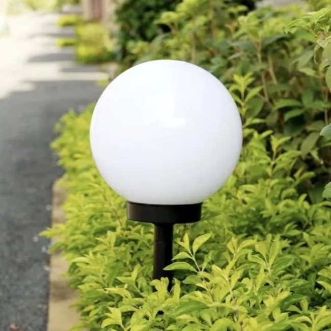 Set 6 lampi solare pentru exterior, 35 cm, Alb