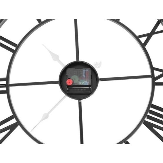 Ceas de perete retro, diametru 47.5 cm, Negru Ceas de perete retro, diametru 47.5 cm, Negru