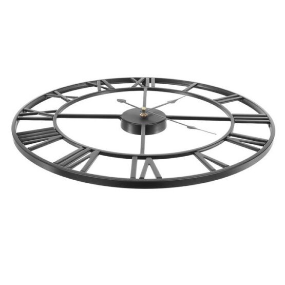 Ceas de perete retro, diametru 47.5 cm, Negru Ceas de perete retro, diametru 47.5 cm, Negru Ceas de perete retro, diametru 47.5 cm, Negru