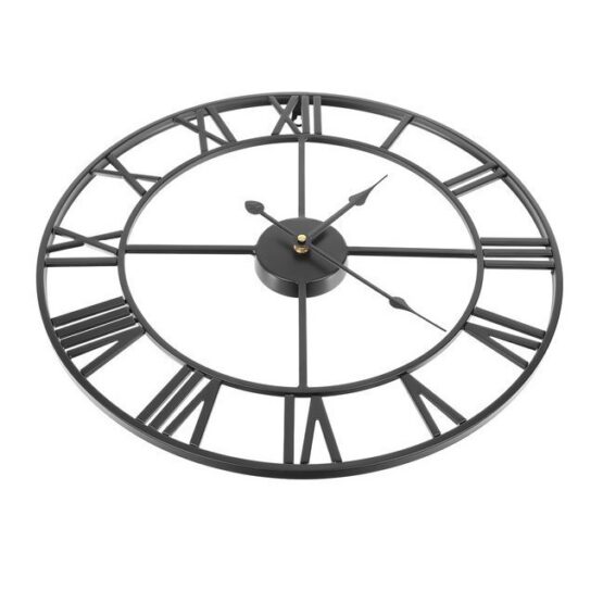 7 Ceas de perete retro, diametru 47.5 cm, Negru