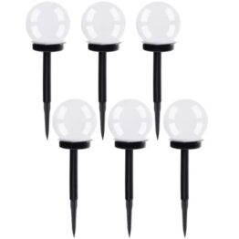 Set 6 lampi solare pentru exterior, 35 cm, Alb