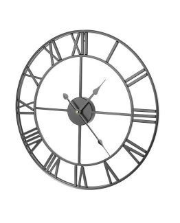 Ceas de perete retro, diametru 47.5 cm, Negru