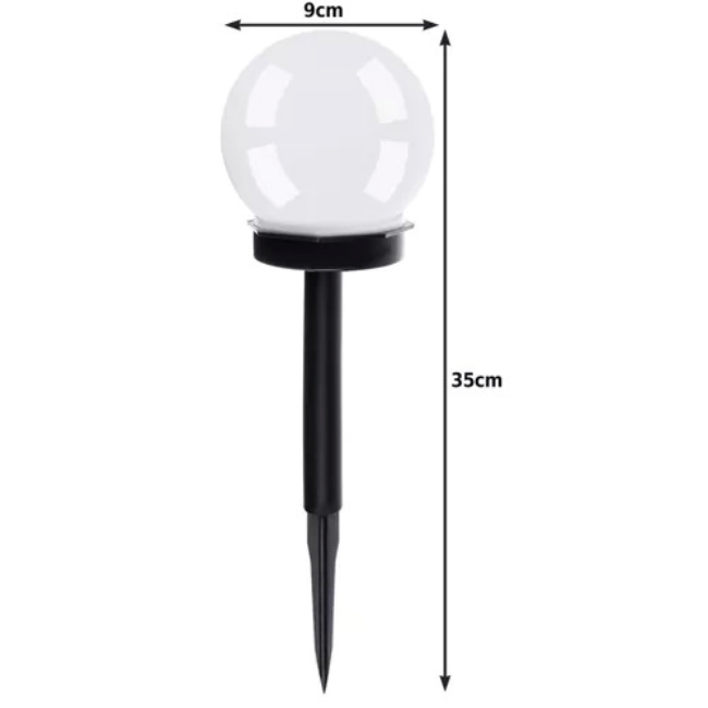 Set 6 lampi solare pentru exterior, 35 cm, Alb