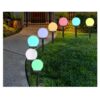 Set 4 lampi solare pentru exterior, forma glob, Alb Set 4 lampi solare pentru exterior, forma glob, Alb