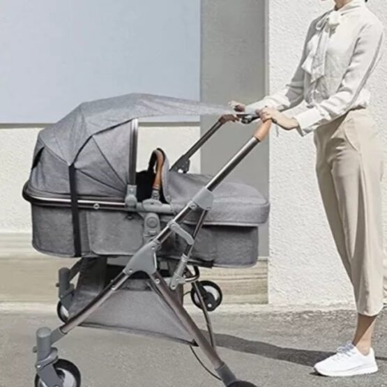Parasolar pentru landou si carucior, 72 cm, Gri