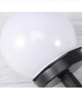 Set 4 lampi solare pentru exterior, forma glob, Alb
