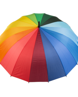 Umbrela 16 fire curcubeu, maner curbat, Multicolor Umbrela 16 fire curcubeu, maner curbat, Multicolor