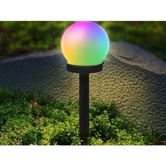 Set 4 lampi solare pentru exterior, forma glob, Alb Set 4 lampi solare pentru exterior, forma glob, Alb