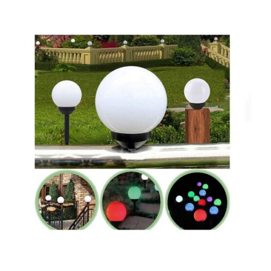 Set 4 lampi solare pentru exterior, forma glob, Alb Set 4 lampi solare pentru exterior, forma glob, Alb