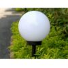Set 4 lampi solare pentru exterior, forma glob, Alb Set 4 lampi solare pentru exterior, forma glob, Alb