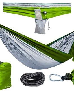 Hamac de exterior pentru camping, 260 x 131 cm, Verde