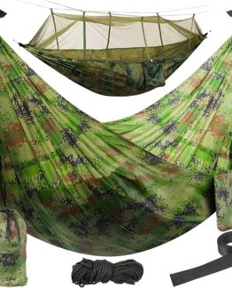 Hamac cu plasa de tantari, camping, 2.6x1.4 m, Verde