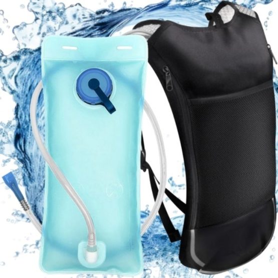 Rucsac pentru sport cu rezervor apa 2 L, Negru
