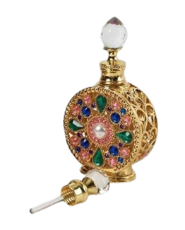 Sticluta parfum vintage 15 ml, Gold / Multicolor