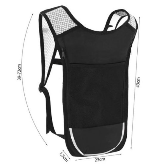 Rucsac pentru sport cu rezervor apa 2 L, Negru