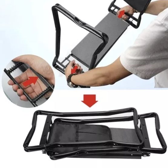Scaun de gradinarit 3 in 1, dimensiuni 41 x 15,5 cm, Negru