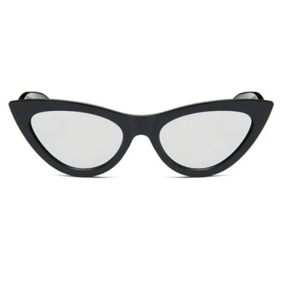 Ochelari soare, cat-eye, efect de oglinda, Negru