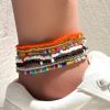 Set 7 bratari pentru glezna din margele, Multicolor
