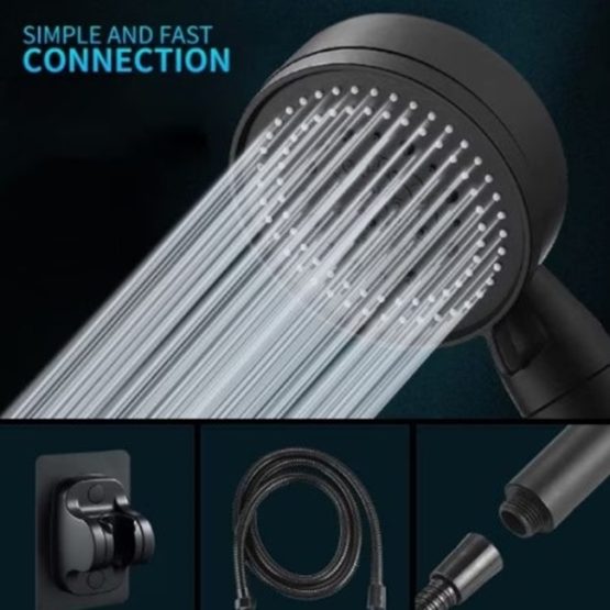 Set pentru dus cu cap cu 5 functii, Negru