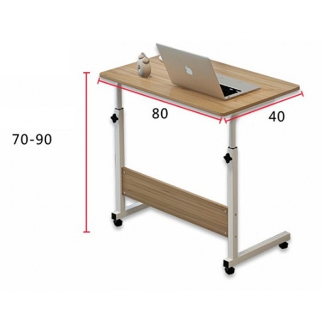 Masuta mobila laptop inaltime reglabila, 80 x 40 cm, Nude