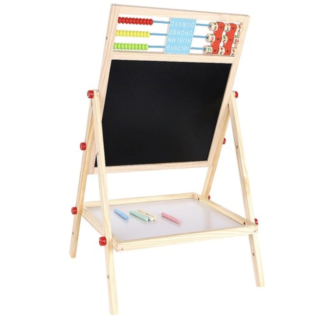 Tabla multifunctionala educativa cu doua fete pentru copii