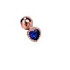 Cercel stud tip piercing, 1 bucata, model inima, Blue Rose Gold