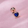 Cercel stud tip piercing, 1 bucata, model inima, Blue / Rose Gold