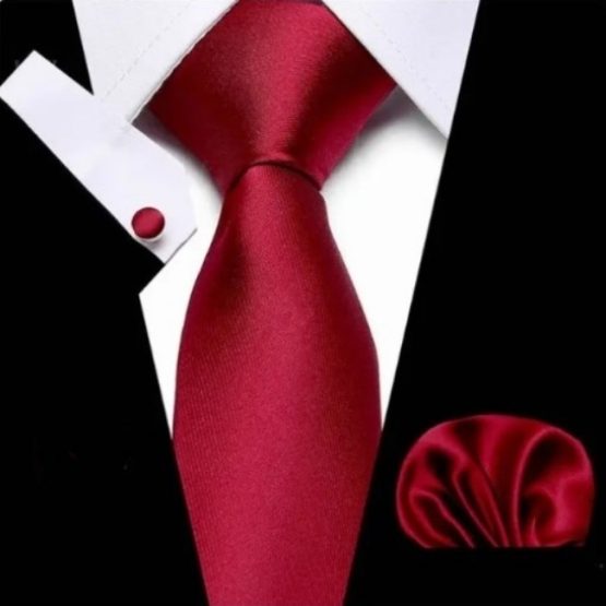 Set elegant cravata, batista si 2 butoni, Rosu Set elegant cravata, batista si 2 butoni, Rosu