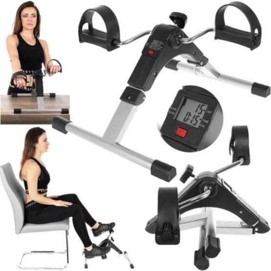Bicicleta fitness reabilitare, multifunctionala, Negru/Gri