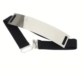 Curea lata pentru talie tip brau cu placuta metalica frontala, Silver Curea lata pentru talie tip brau cu placuta metalica frontala, Silver