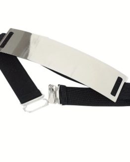 Curea lata pentru talie tip brau cu placuta metalica frontala, Silver
