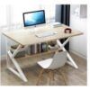 Birou cu raft depozitare, structura metalica robusta, dimensiuni 80 x 40, Alb - KESNUP