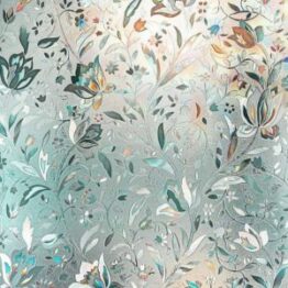 Folie autoadeziva geam, model flori, 200x45 cm - KESNUP