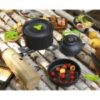 Set accesorii camping pentru gatit, otel inoxidabil, rezistent, Negru - KESNUP