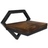 Raft de perete pentru flori forma de romb otel Negru / Maro - KESNUP Raft de perete pentru flori forma de romb otel Negru / Maro - KESNUP